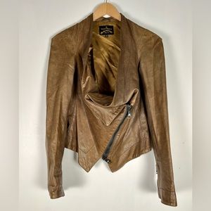 Vivienne Westwood Anglomania brown leather "Bounty” Jacket SS2012 sz.38